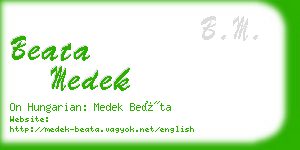 beata medek business card